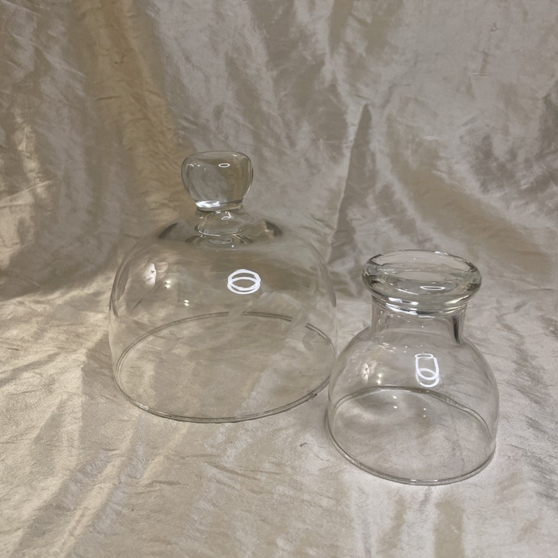 Pair Of Glass Domes/Cloches For Cake/ Dessert, Cheese, Decorative Display