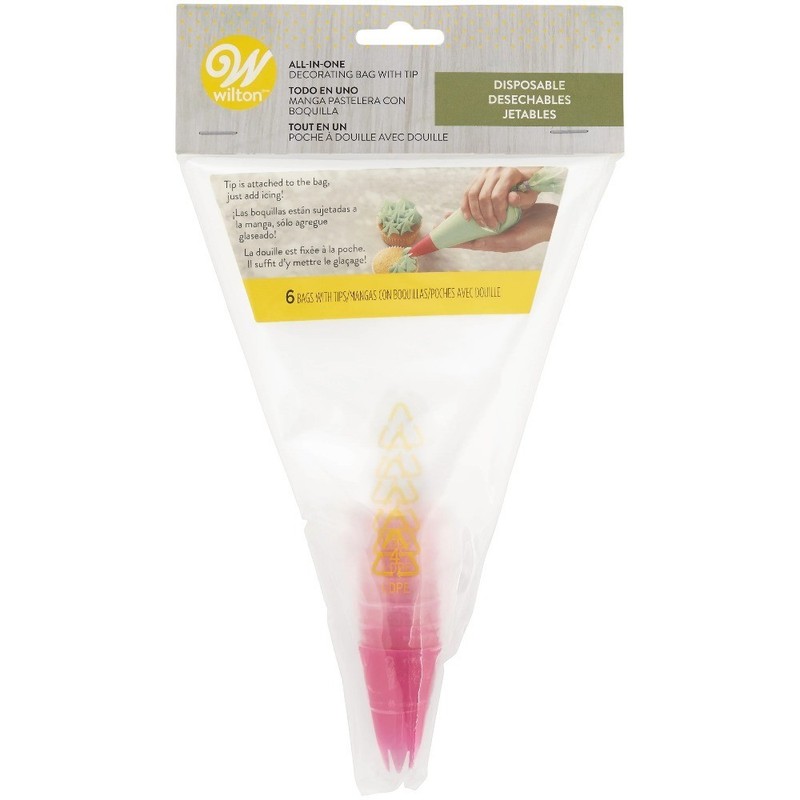 Disposable Decorating Bags with Tips Icing Set of 6 gallery