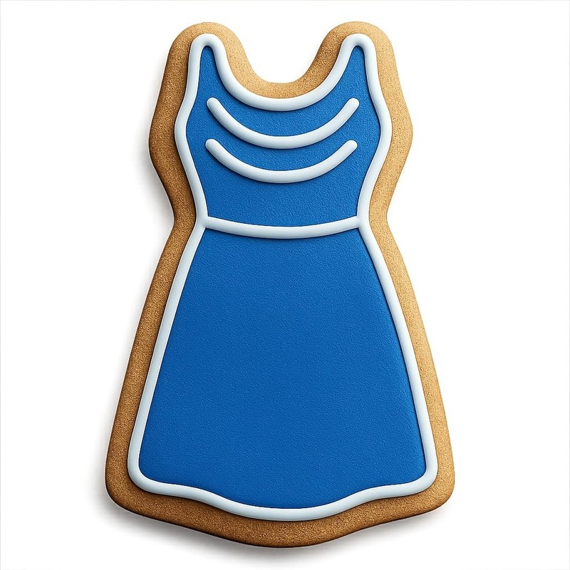Cowl Neck Dress Cookie Cutter & Stamp, Fondant & Clay Cutter - 2.6x4" gallery