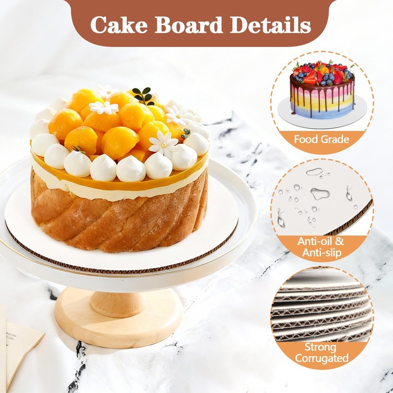 50PCS 10 Inch Round Cake Boards, Food-Grade Greaseproof Cardboard Cake Rounds... gallery