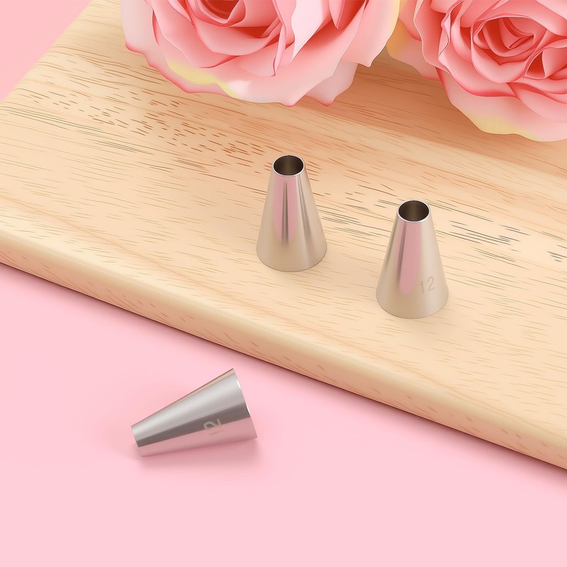 Stainless Steel #12 Round Piping Tip Reusable Icing Nozzles Baking Decor 3 PCS gallery