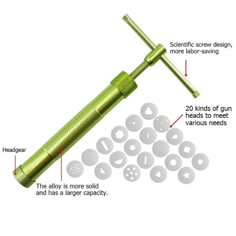 Clay Extruder with 20 Tips Fondant Press Sugar Pastes Extruder for Clay Cake gallery