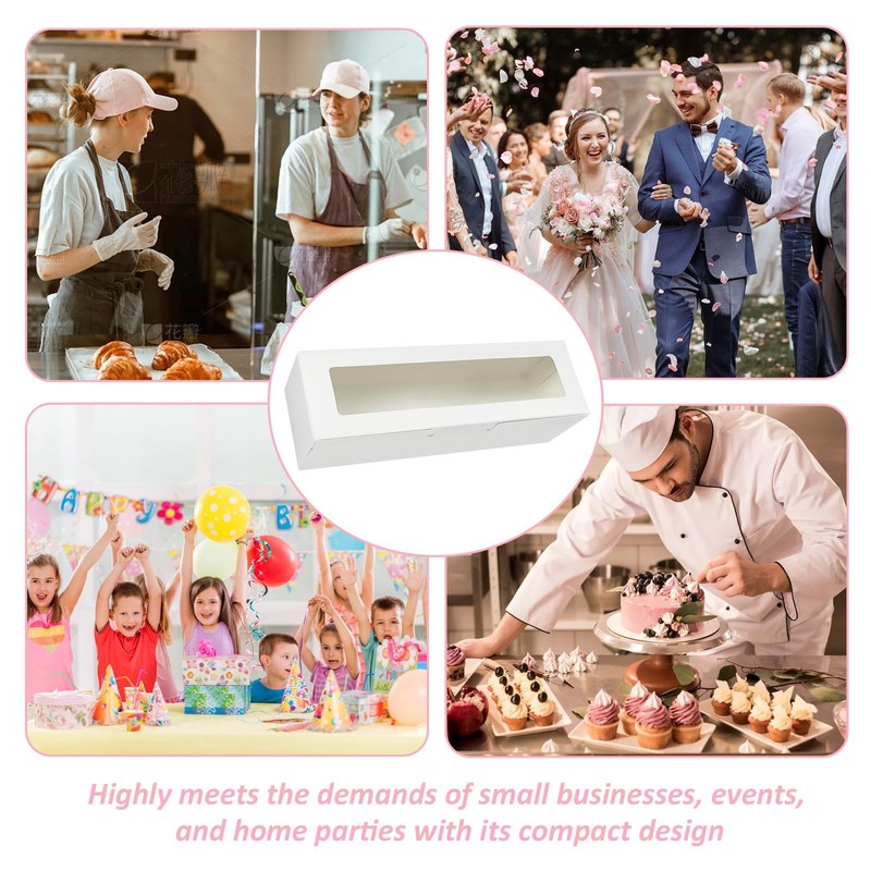 20 Pack 7x2x2 Inch White Macaron Boxes With Window Cookie Candy Container gallery