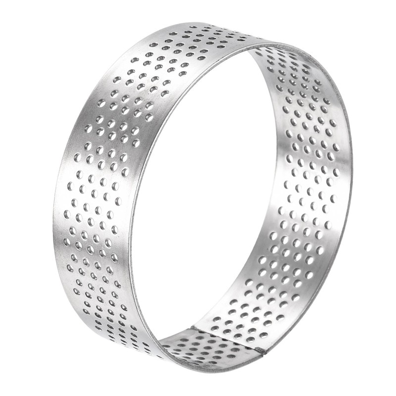 Stainless Steel Circular Cake Rings 2.5" Perforated Cake Mousse Ring Baking Mold gallery