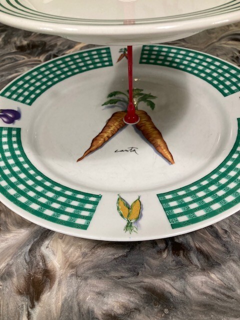 2 TIER CAKE, DESSERT, FRUIT, UPCYCLED DISPLAY SERVEWARE PARTY PLATE STAND gallery