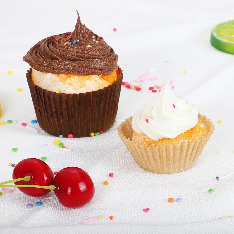 500 Count Mini Cupcake Liners Natural Muffin Liners Greaseproof Natural gallery