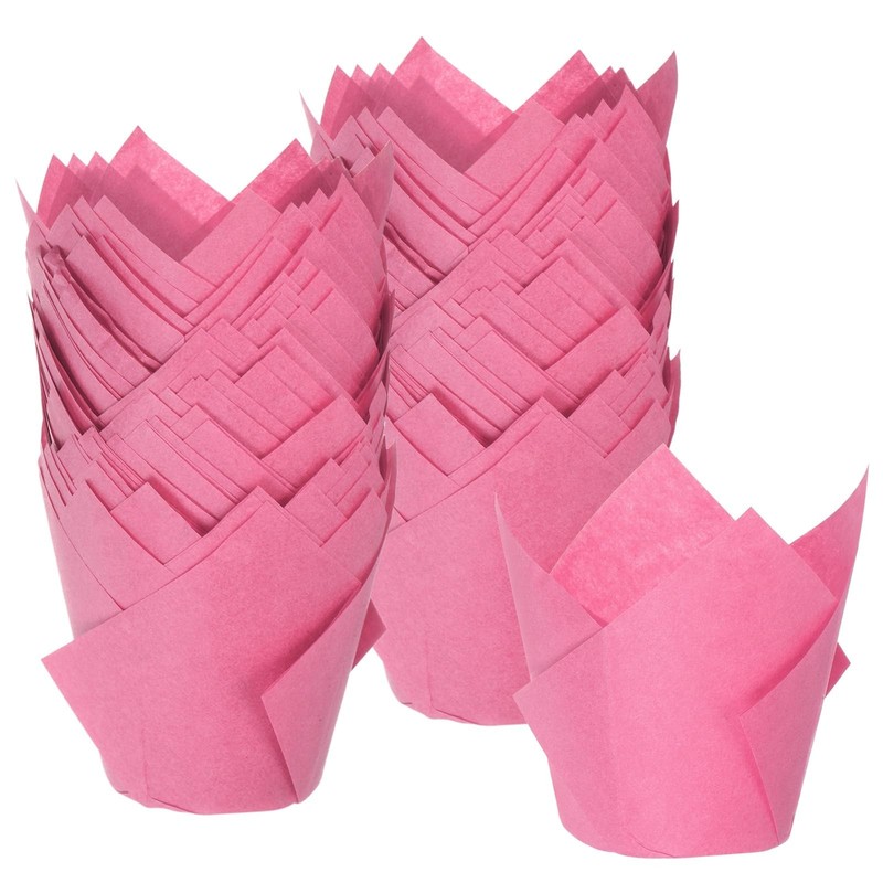 100-Pack Tulip Cupcake Liners Standard Size Heat-Resistant Greaseproof Paper …