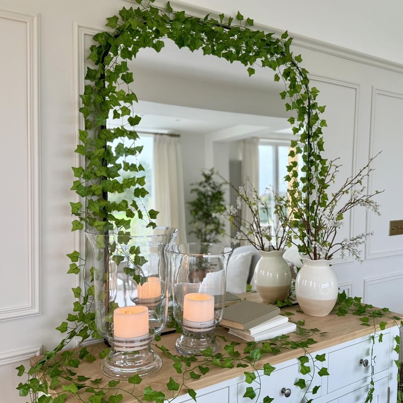 CQURE 120Pack 840Ft Artificial Ivy Fake Vines,Ivy Garland Greenery Garland Fake gallery