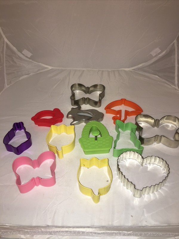 Easter Spring Cookie Cutters ~ Lot of 12 Butterflies Hearts Rabbits Basket