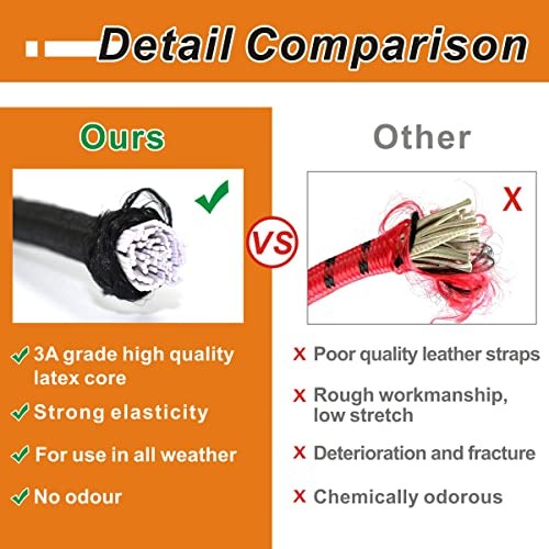 BEXSLE Bungee Cords with Hooks, Heavy Duty Outdoor Elastic 24 Inches X 4 Pcs gallery