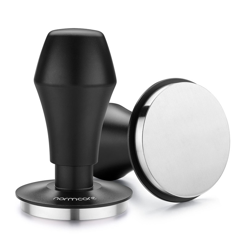 Normcore 53.3mm Coffee Tamper V4.1 with Click Sound Flat Base, Black