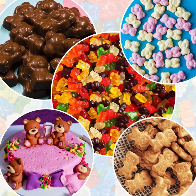 4Pcs Gummy Bear Mold Silicone, Fruit Snack Molds, Gummies Trays Molds with Dr... gallery