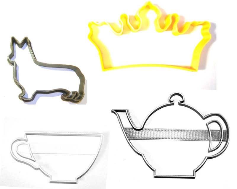 QUEEN ELIZABETH ENGLAND UK MONARCH TEA CROWN CORGI BRITISH COOKIE CUTTER PR1058