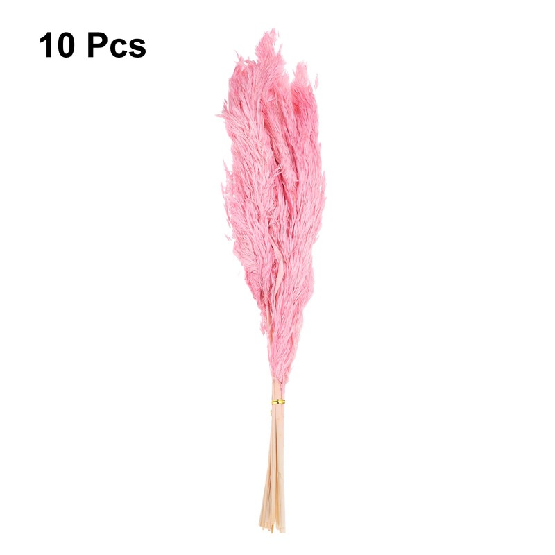 10pcs Pink Pampa Grass Decoration, 17" Artificial Fake Dried Grass Flower gallery