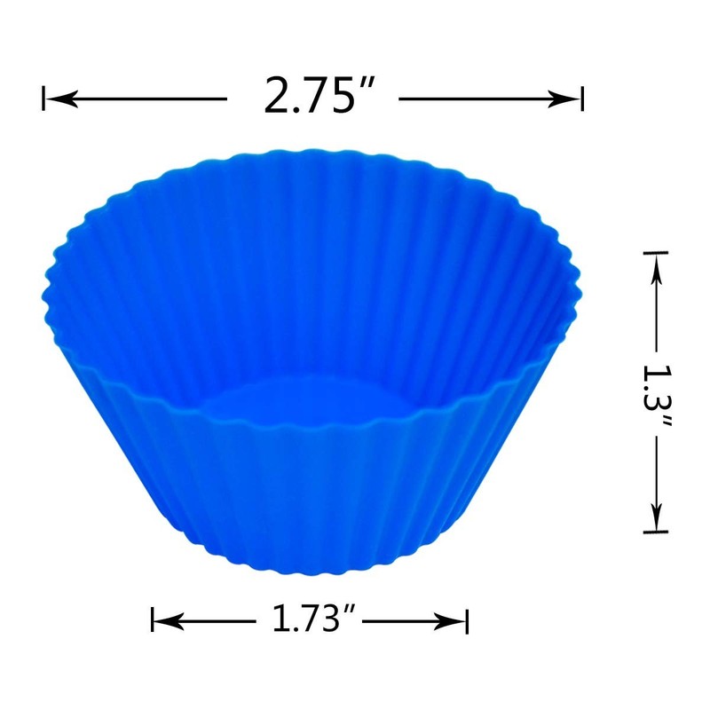 24 Pack Silicone Cupcake Baking Cups Reusable Muffin Cupcake Liners Holders gallery