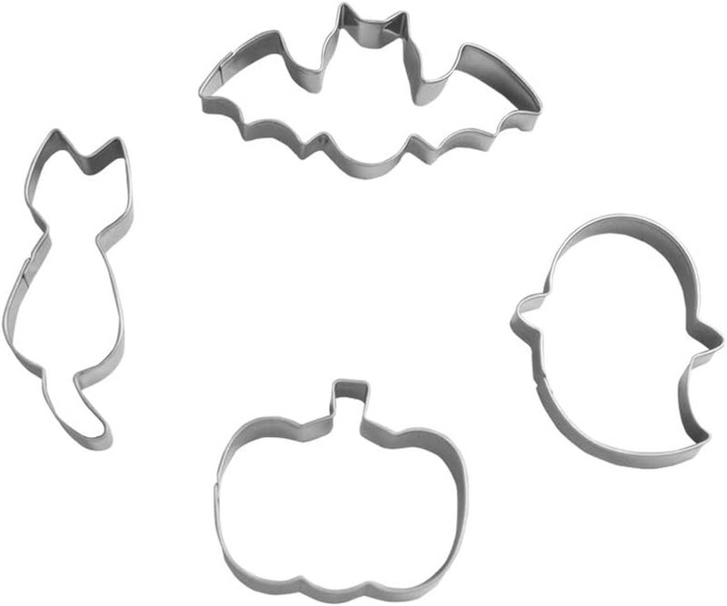 Small Halloween Cookie Cutter Set, from 2.2” to 3.1” – 4 Piece – Stainless Steel