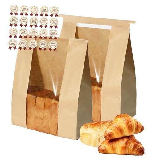100 PCS Sourdough Bread Bags with Stickers—8.3"x3.5"x13.7"—Homemade gallery