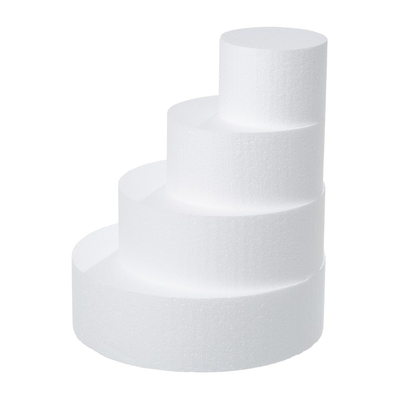 Round Foam Cake Dummies Set 4 Tiers 4/6/8/10 Inch 12 Inch Tall White gallery