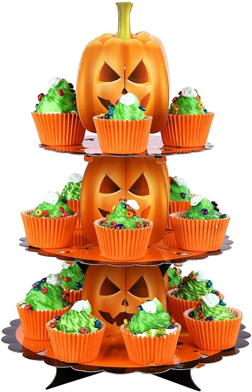 Halloween Cupcake Stand Decoration 3-Tier Pumpkin Décor Party