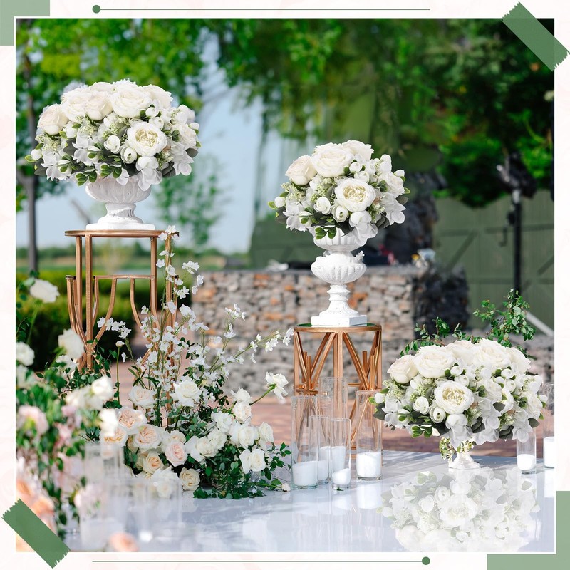 Yunsailing 8 Packs Artificial Peony Flowers Faux Silk Hydrangea Bouquet Vintage gallery