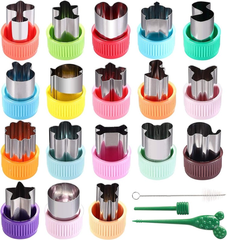 Cookie Cutters Set 18 Pcs Mini Shapes Stainless Steel Fruit Vegetable Pastry ... gallery