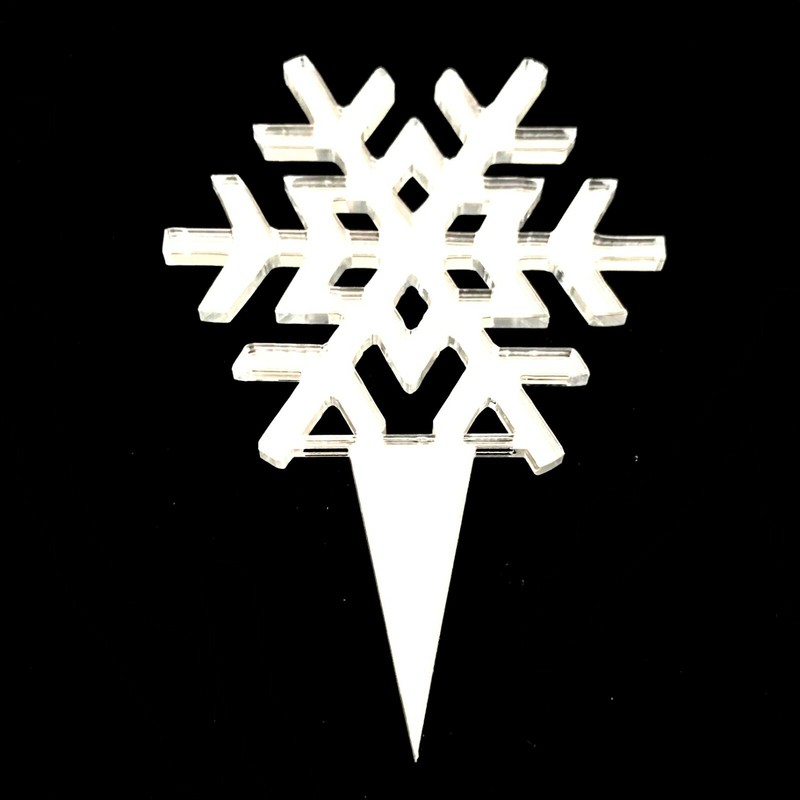 Snowdrop Cake & Cupcake Toppers Many Colours & Sizes, Plane or Engraved