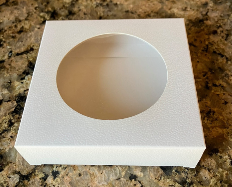 30 Pcs Cookie Boxes with Round window 4 3/8" x 4 3/8" x 1 1/5" Inch Individual gallery