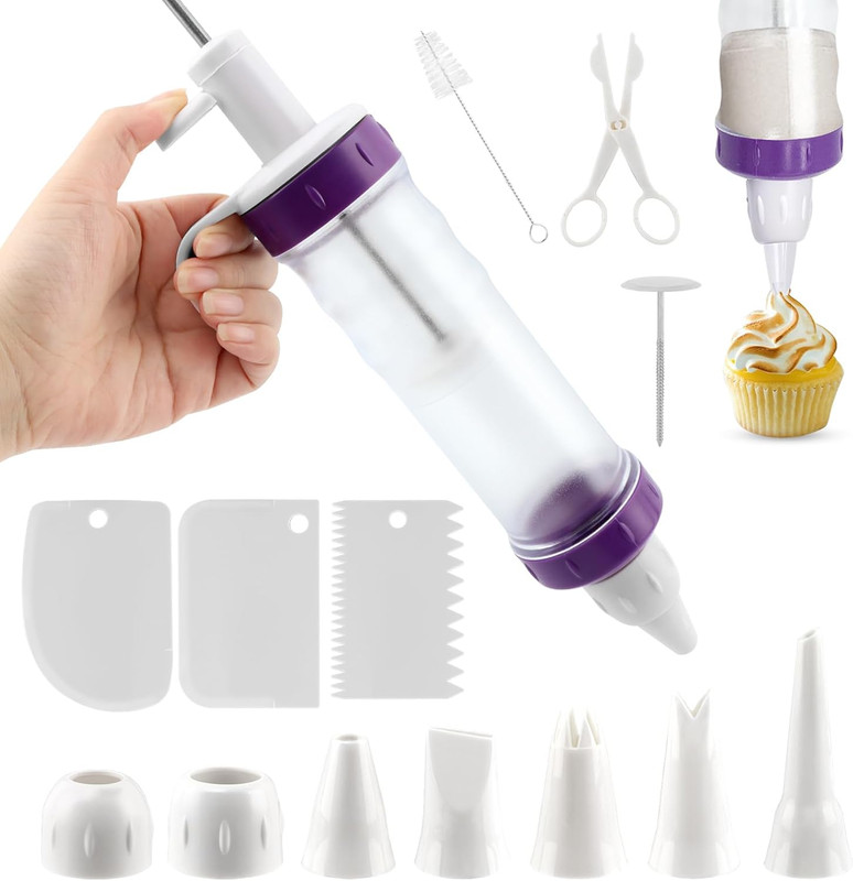 Donut Filler Injector, Cupcake Filler Tool Piping Kit, with 7 Icing Nozzles, 3 C gallery