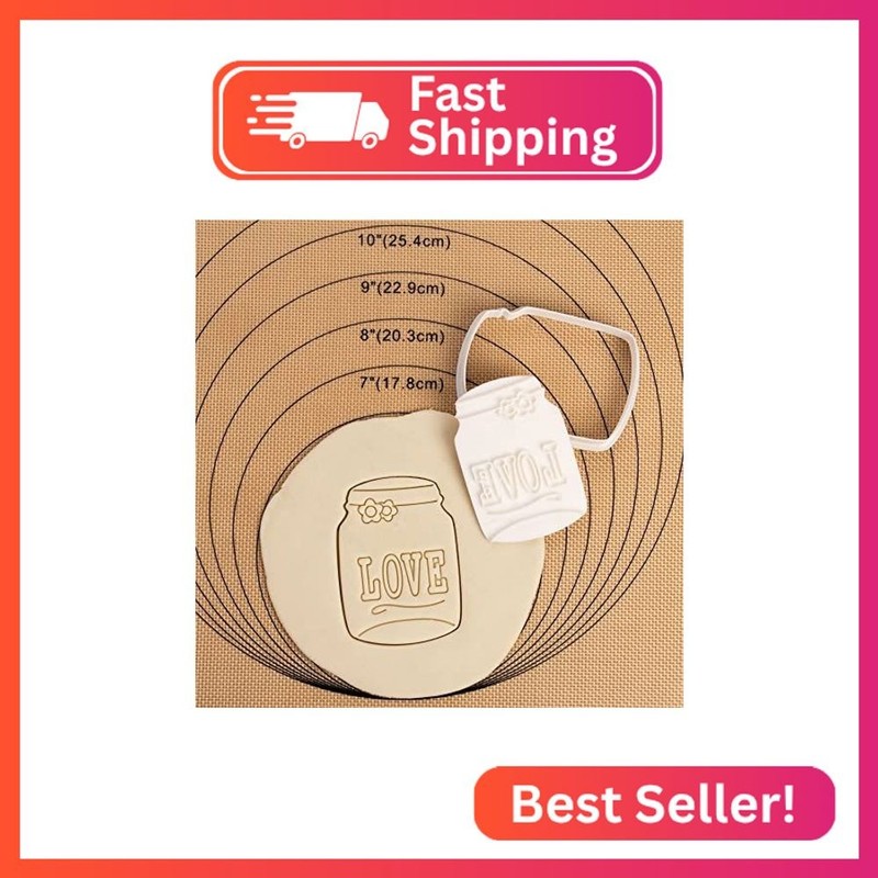 Flower Cookie Cutters 3.5" Bee Honey Pot Shape with Plunger Stamps PLA Baking To gallery