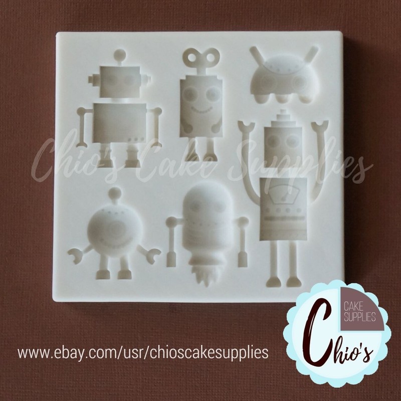 Robot silicone mold, 6 different designs