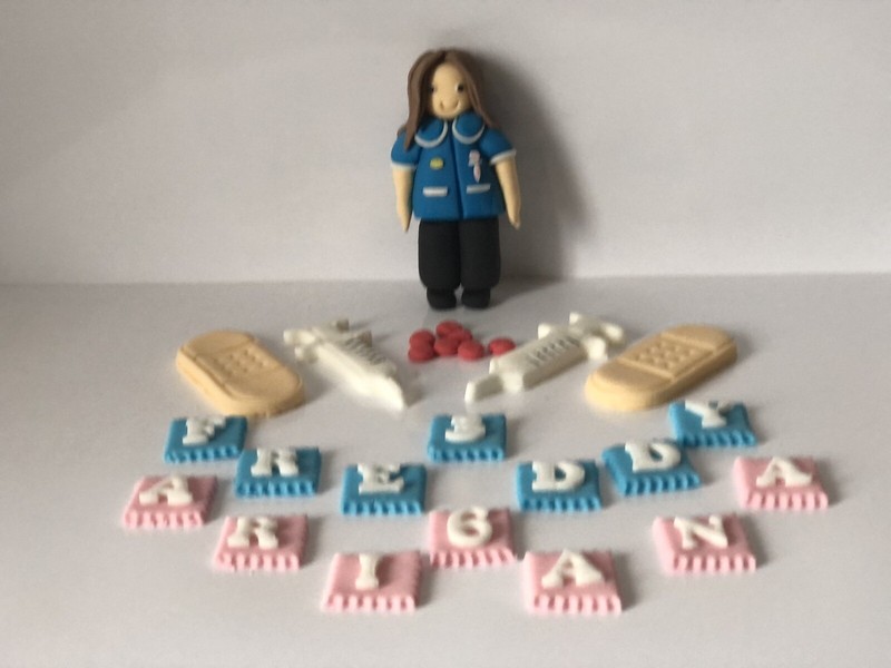 Nurse doctor sister hospital medication personalised 3D cake topper decoration