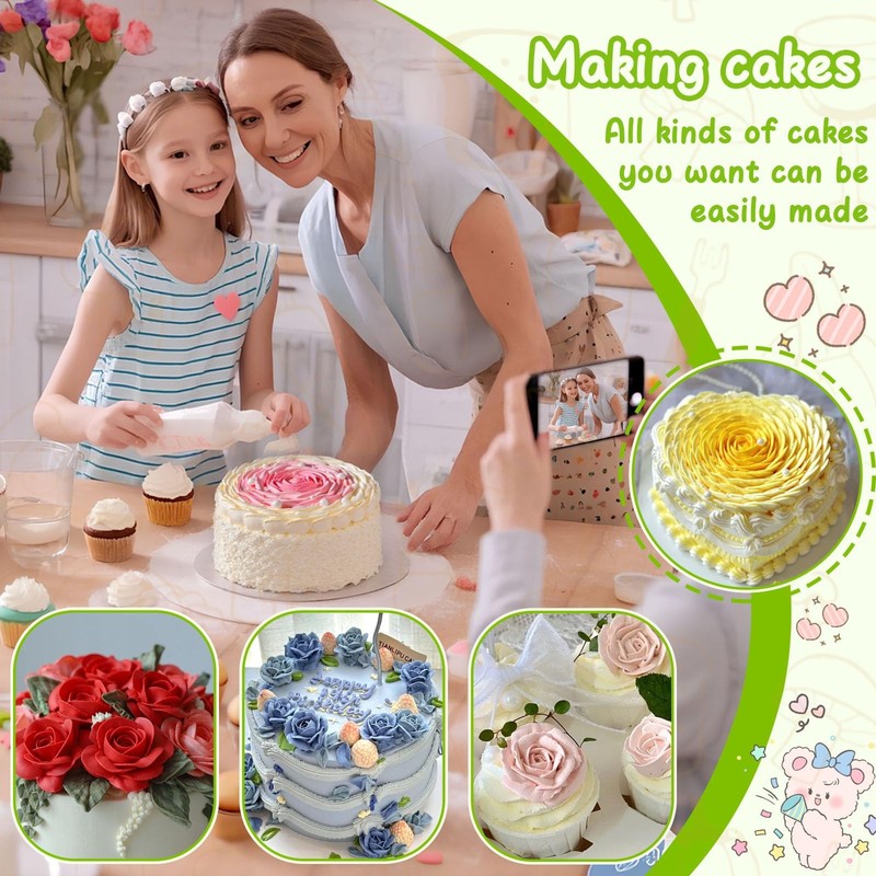 Fondant Rose Piping Tips Set Stainless Steel Cake Decorating Pastry 7 PCS gallery