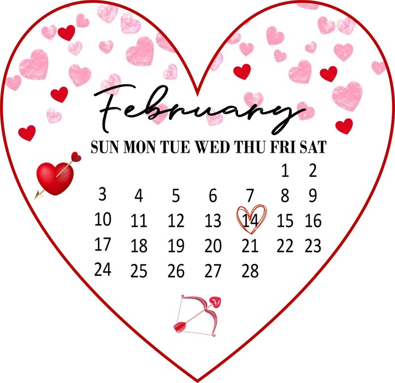 Cake Topper Image on sugar paper ( Valentine’s Day calendar ) 6 inches heart.