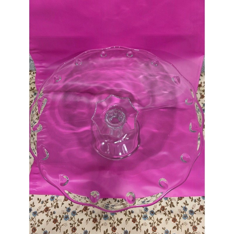 Clear Glass Cake Stand Dessert Display Plate Pedestal Serving Platter gallery