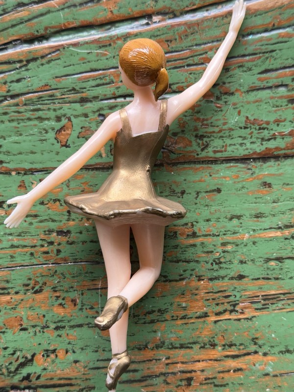 Vintage Wilton Ballerina Cake Topper Gold Tutu gallery