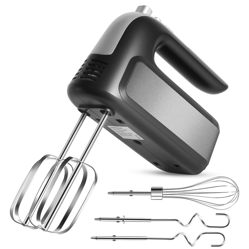 400W 5Speed Electric Hand Mixer Turbo 5 Stainless Attachments Baking Cream