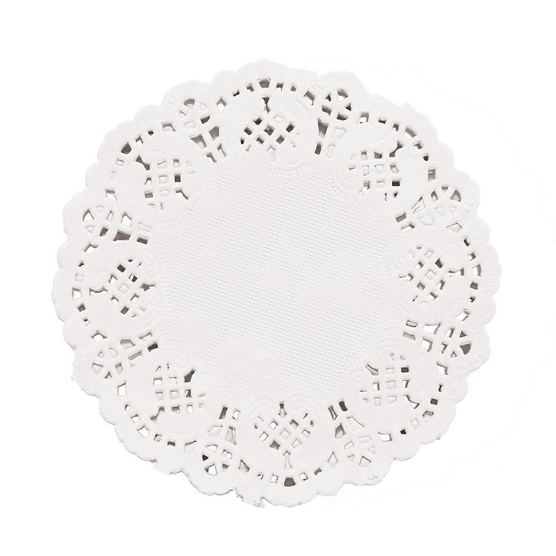 DECORA 3.5inch Round White Lace Paper Doilies for Wedding One Size,