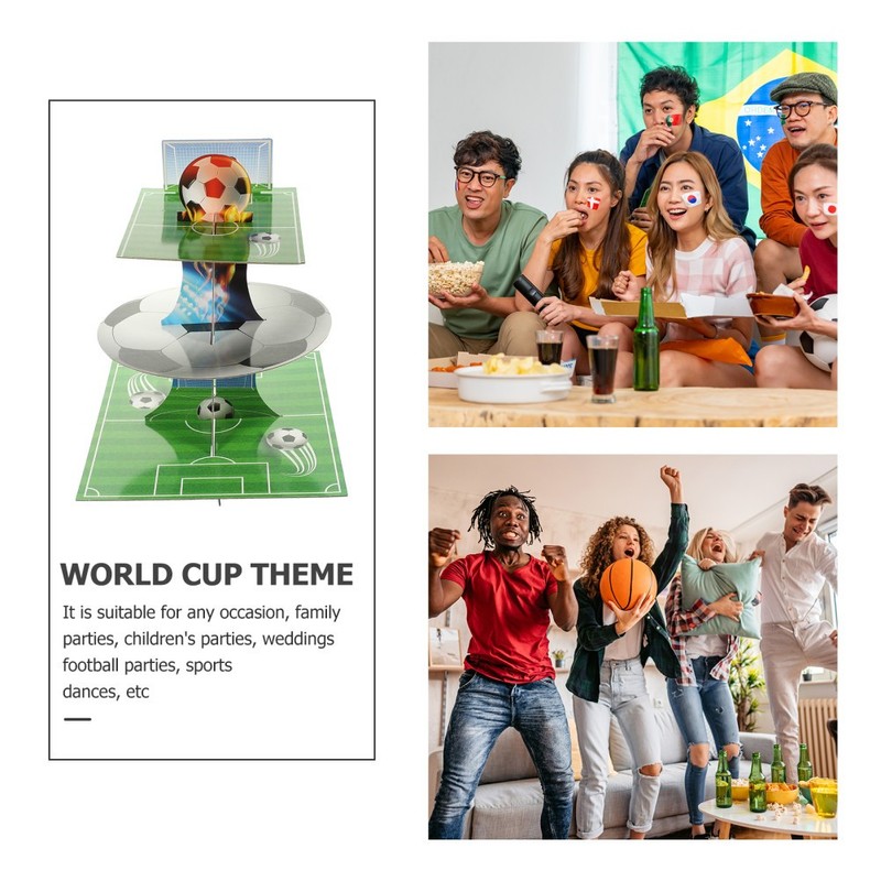 Tiered Serving Tray Football Party Cake Decorations Afternoon Tea Stand gallery