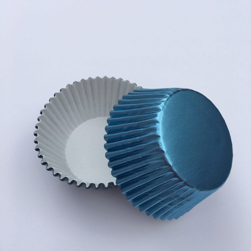 Lt Blue Foil Cupcake Liner – STANDARD size | 50 ct Baking Cups *FREE SHIPPING*