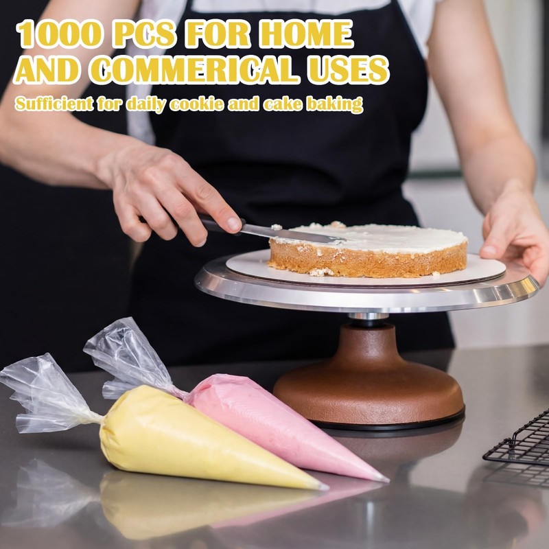 1000 Pcs Disposable Piping Bags 10 Inch Thick Tipless Pastry Bags Bulk Non Sl... gallery