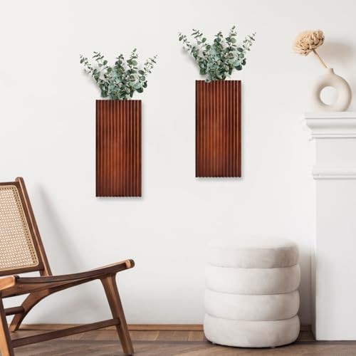 2PCS Wood Wall Planter for Indoor Plants, Wooden Hanging Planter for Dried gallery