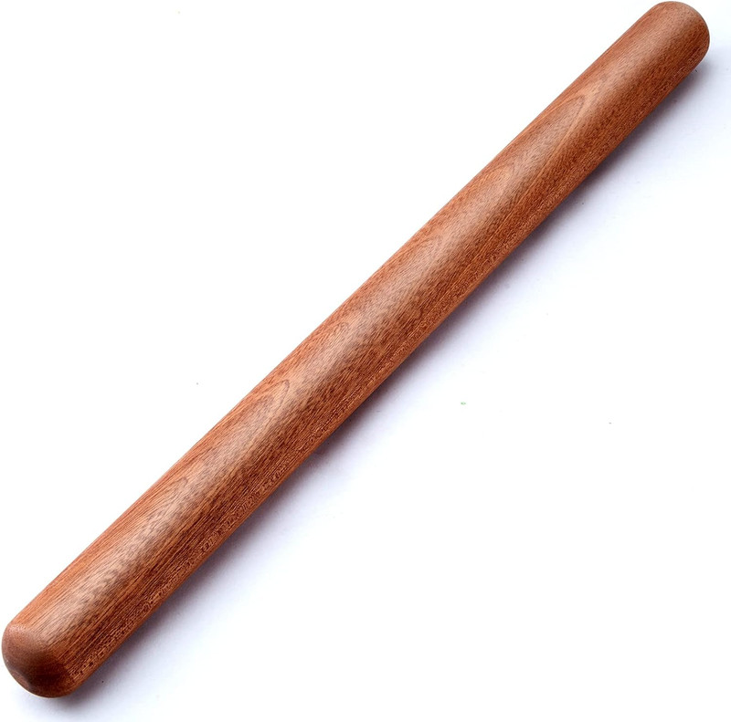 French Rolling Pin, 7.7 Inches Wood Rolling Pin for Baking Extra Long Thickened,