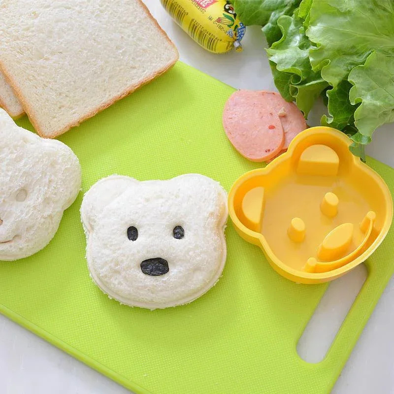 2 moldes para sándwich con forma de oso, gato, conejo, coche, para pan, pastel, gallery
