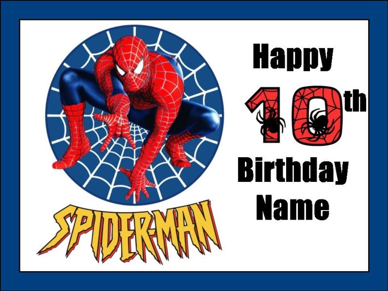 Spiderman Edible Icing Cake Topper - Custom Age Birthday Decoration - Superhero gallery