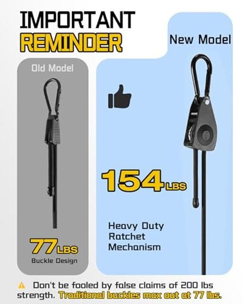 8 Pcs 48 Inch Adjustable Carabiner Bungee Cords with Hooks, Easy to Adjust gallery