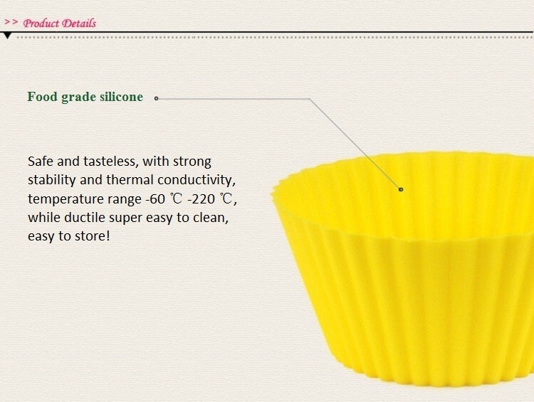 12pcs Silicone muffin cup round 7cmsmall cake mold 8 color baking muffin cup gallery