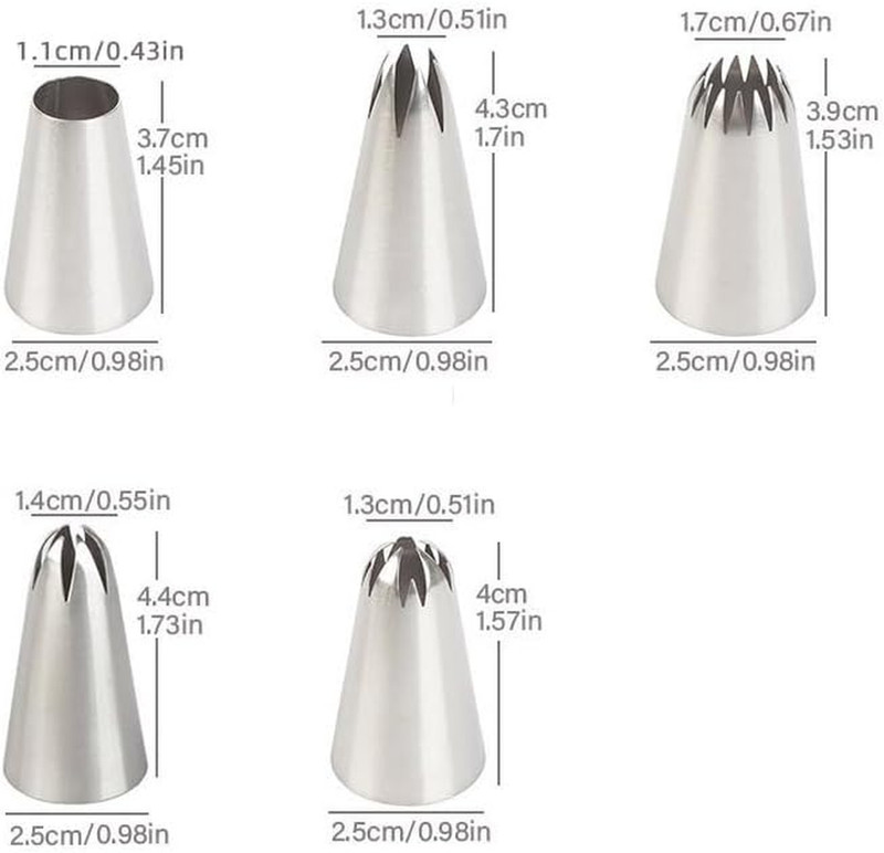 5Pcs Flower Piping Tips Set Stainless Steel Baking Tools Cookies, Cupcakes Rose gallery