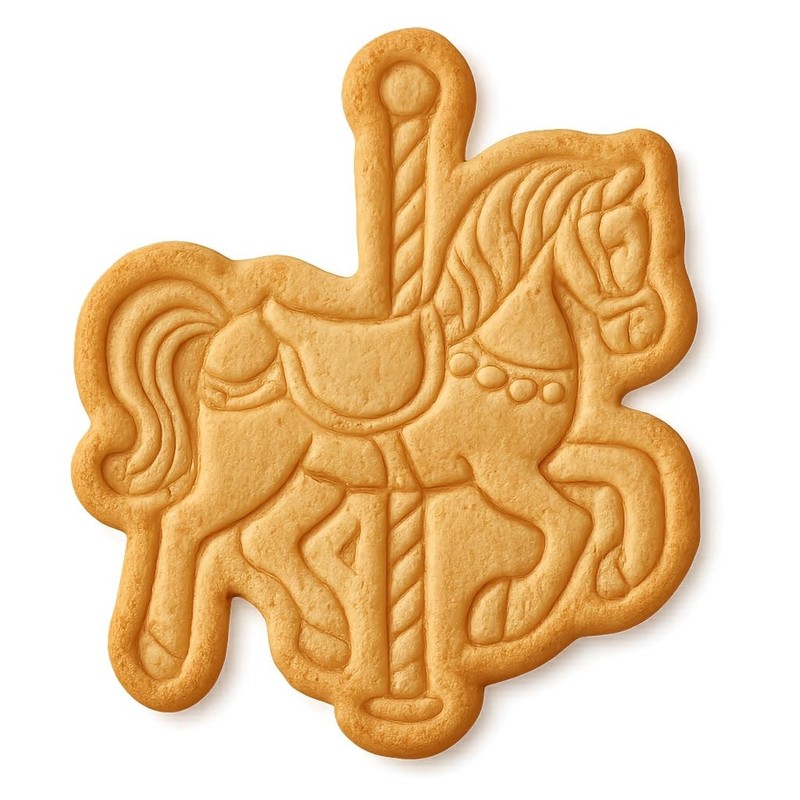 Victorian Carousel Horse Cookie Cutter & Stamp, Fondant & Clay – 4×3.1