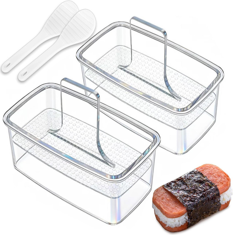 2PCS Clear Musubi Press Mold, Non-Stick Musubi Maker, Bpa-Free Onigiri Mold gallery