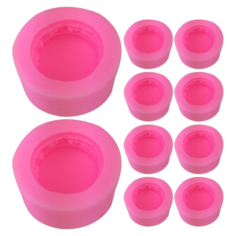 10Pcs Flexible Pink Silicone Macaron Moulds for Baking Chocolate Decorating gallery